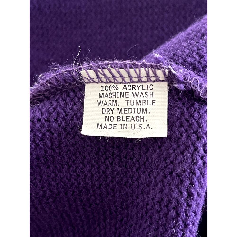 Dehan Sz L Vintage Cheerleader Sweater Purple Acrylic 80's Uniform Islanders - Picture 13 of 13